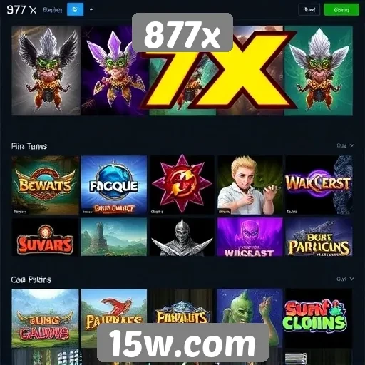 Variedade de jogos disponíveis no 877x